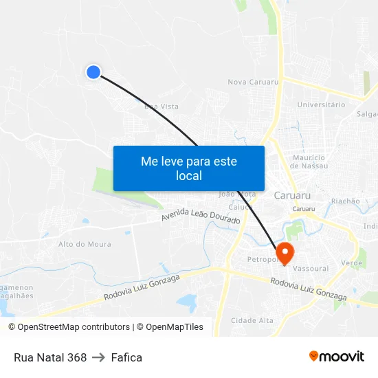Rua Natal 368 to Fafica map
