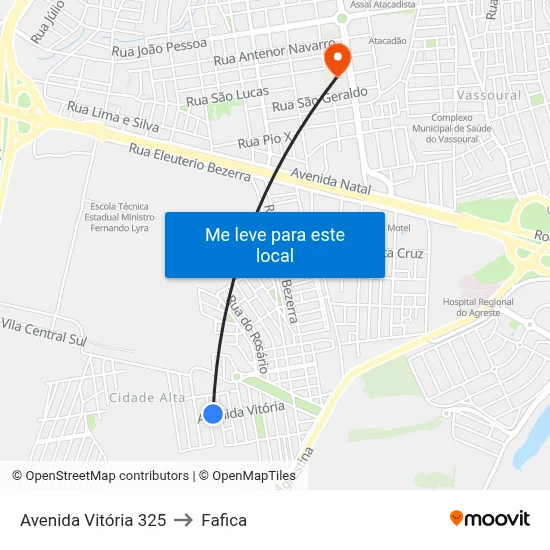 Avenida Vitória 325 to Fafica map