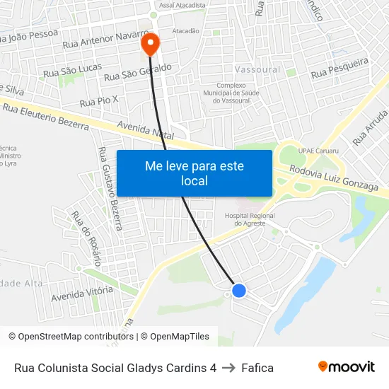 Rua Colunista Social Gladys Cardins 4 to Fafica map