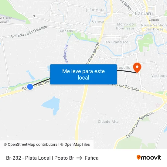 Br-232 - Pista Local | Posto Br to Fafica map