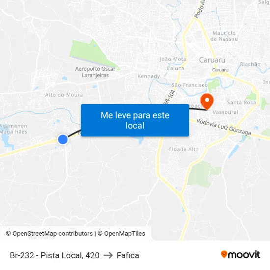 Br-232 - Pista Local, 420 to Fafica map