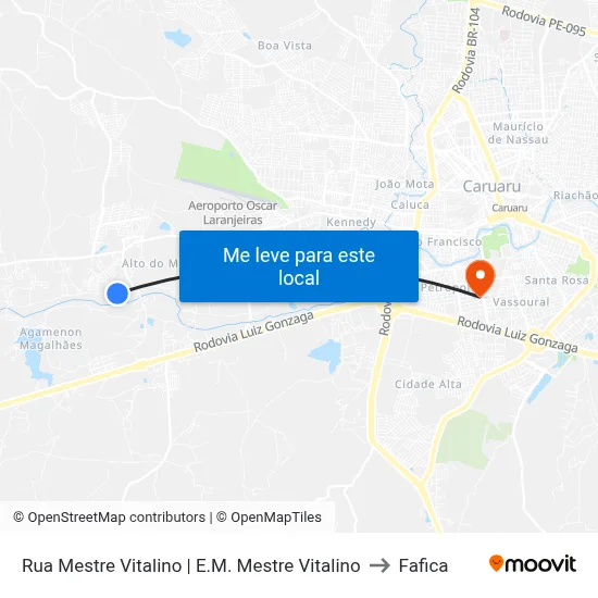 Rua Mestre Vitalino | E.M. Mestre Vitalino to Fafica map