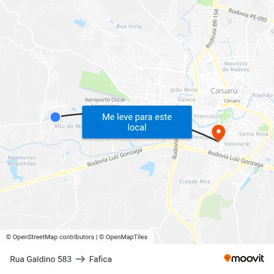 Rua Galdino 583 to Fafica map