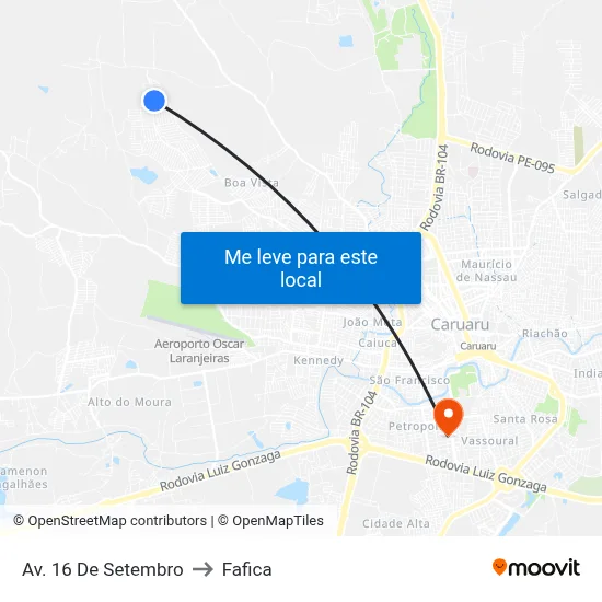 Av. 16 De Setembro to Fafica map