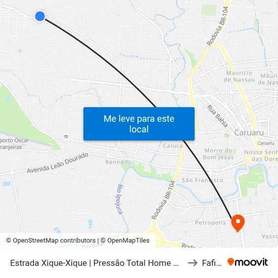 Estrada Xique-Xique | Pressão Total Home Center to Fafica map