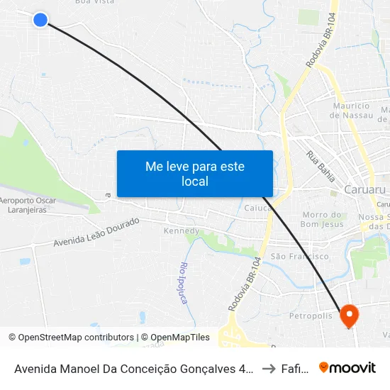 Avenida Manoel Da Conceição Gonçalves 444 to Fafica map