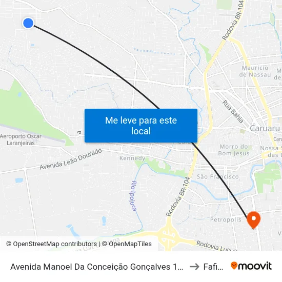 Avenida Manoel Da Conceição Gonçalves 155 to Fafica map