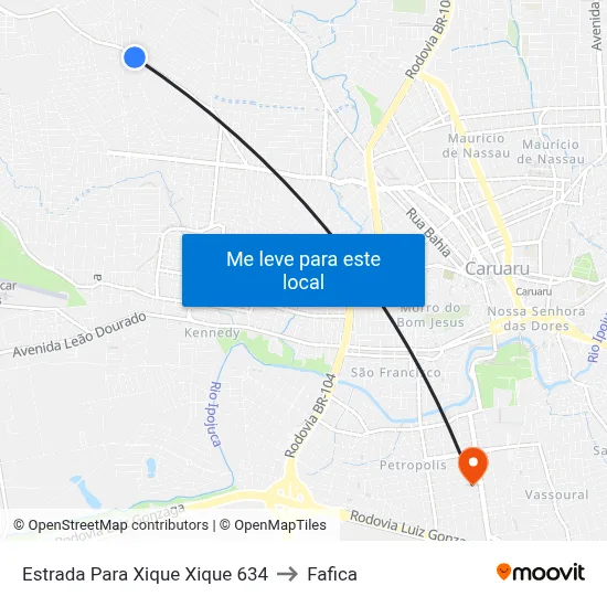 Estrada Para Xique Xique 634 to Fafica map