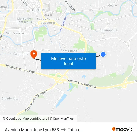 Avenida Maria José Lyra 583 to Fafica map