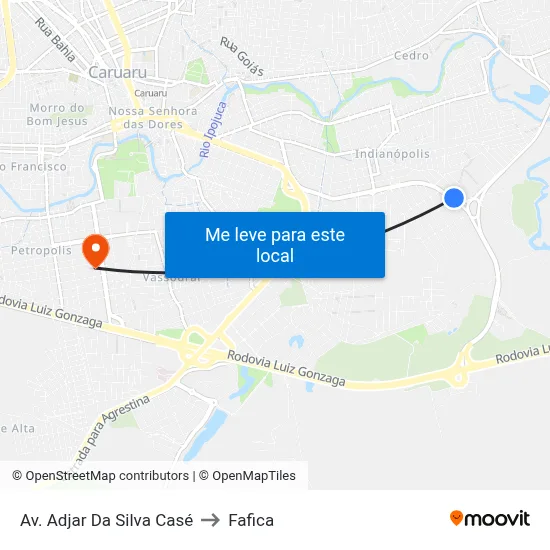Av. Adjar Da Silva Casé to Fafica map