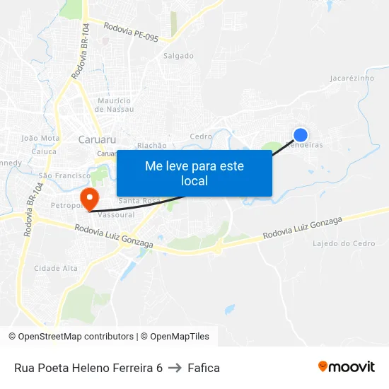 Rua Poeta Heleno Ferreira 6 to Fafica map