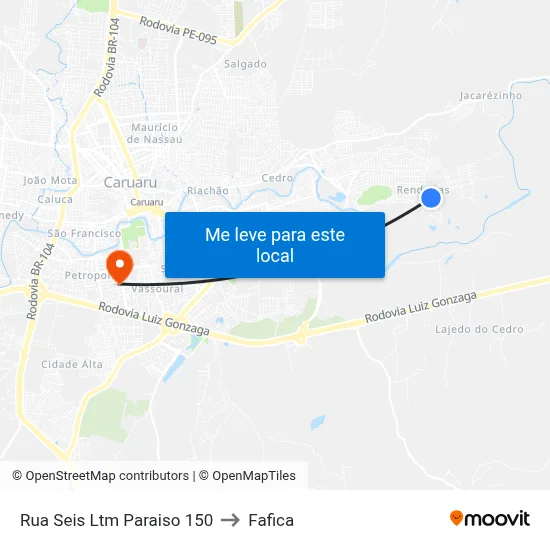 Rua Seis Ltm Paraiso 150 to Fafica map