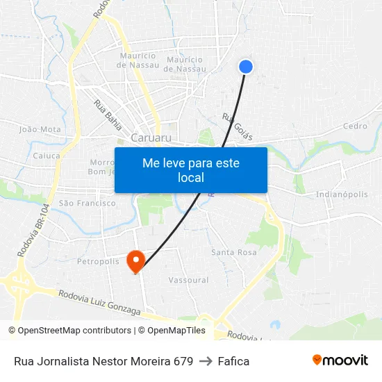 Rua Jornalista Nestor Moreira 679 to Fafica map