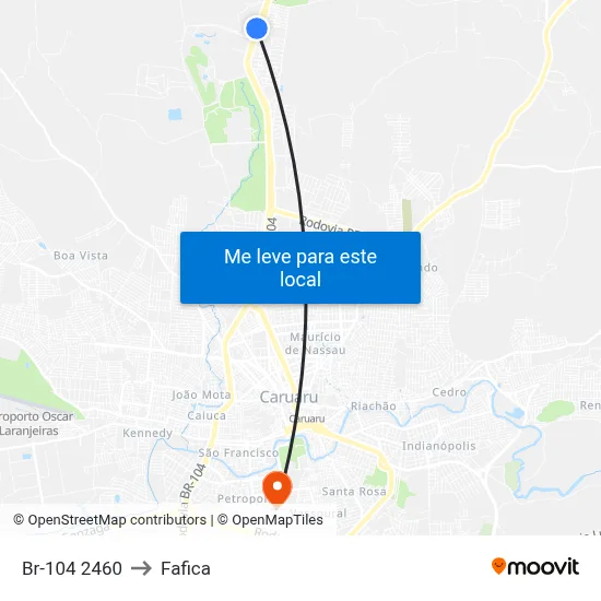 Br-104 2460 to Fafica map
