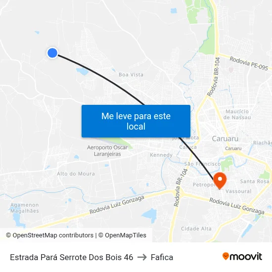 Estrada Pará Serrote Dos Bois 46 to Fafica map