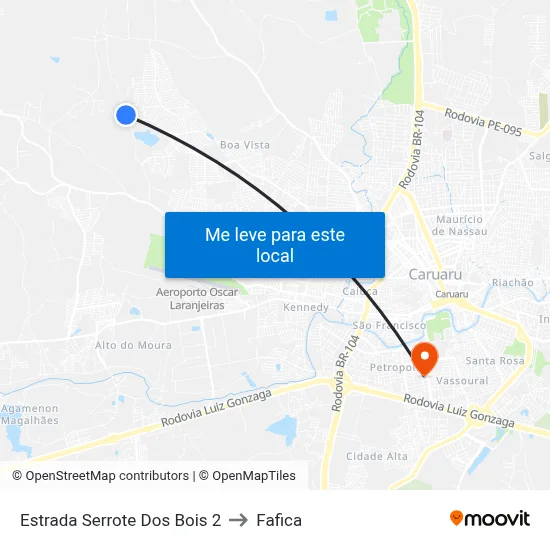 Estrada Serrote Dos Bois 2 to Fafica map