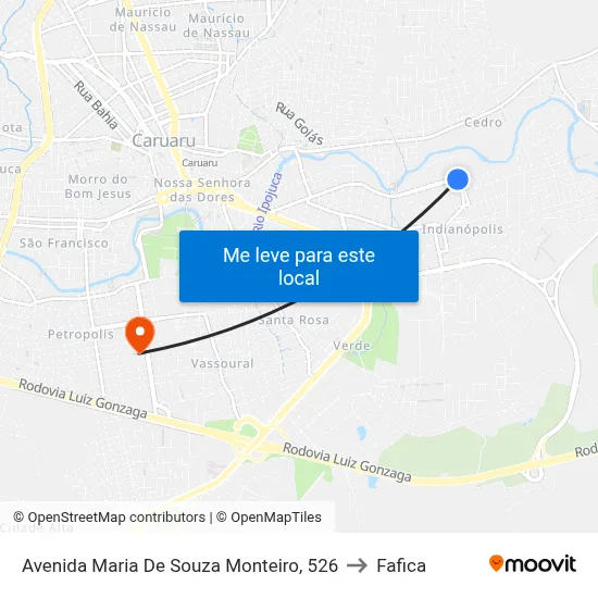Avenida Maria De Souza Monteiro, 526 to Fafica map