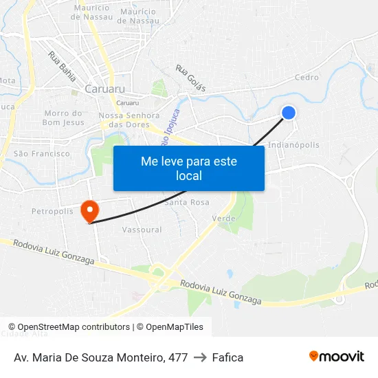 Av. Maria De Souza Monteiro, 477 to Fafica map