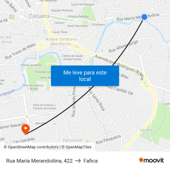 Rua Maria Merandoilina, 422 to Fafica map