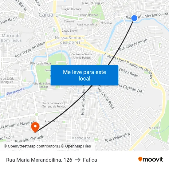 Rua Maria Merandoilina, 126 to Fafica map