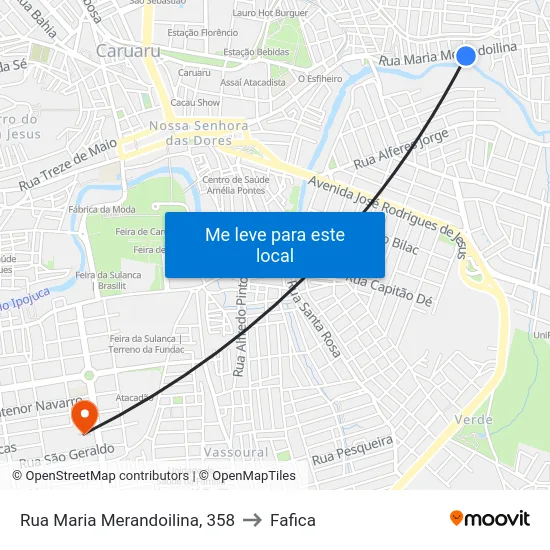 Rua Maria Merandoilina, 358 to Fafica map