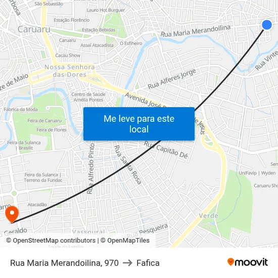Rua Maria Merandoilina, 970 to Fafica map