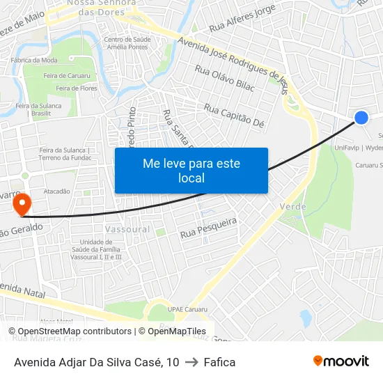 Avenida Adjar Da Silva Casé, 10 to Fafica map