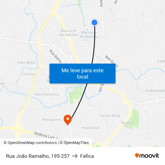 Rua João Ramalho, 195-257 to Fafica map