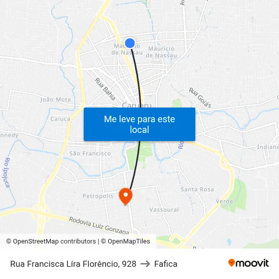 Rua Francisca Líra Florêncio, 928 to Fafica map