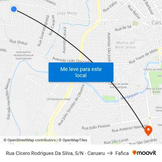 Rua Cícero Rodrigues Da Silva, S/N - Caruaru to Fafica map