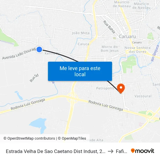 Estrada Velha De Sao Caetano Dist Indust, 2625 to Fafica map