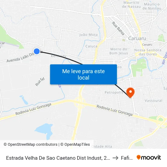Estrada Velha De Sao Caetano Dist Indust, 2218 to Fafica map