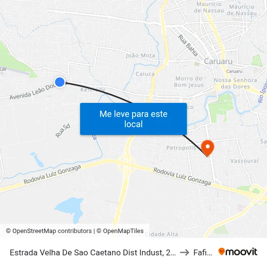 Estrada Velha De Sao Caetano Dist Indust, 2100 to Fafica map
