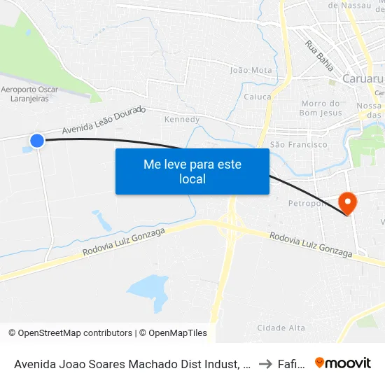 Avenida Joao Soares Machado Dist Indust, 21 to Fafica map