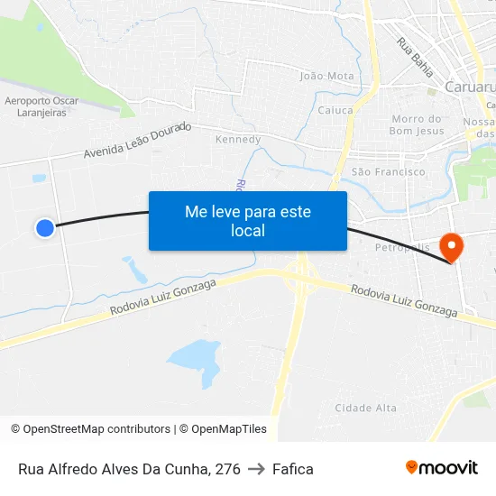 Rua Alfredo Alves Da Cunha, 276 to Fafica map