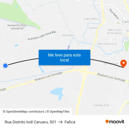 Rua Distrito Indl Caruaru, 501 to Fafica map
