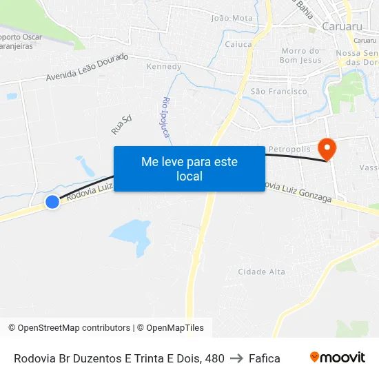 Rodovia Br Duzentos E Trinta E Dois, 480 to Fafica map