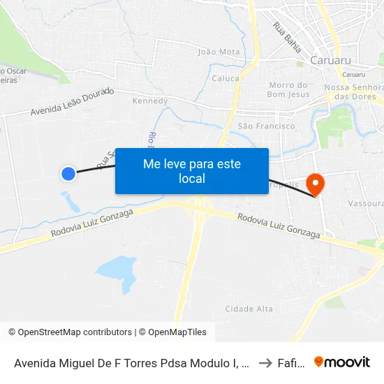 Avenida Miguel De F Torres Pdsa Modulo I, 700 to Fafica map