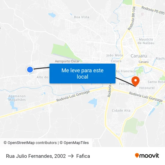 Rua Julio Fernandes, 2002 to Fafica map