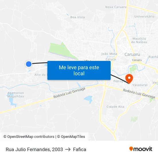 Rua Julio Fernandes, 2003 to Fafica map
