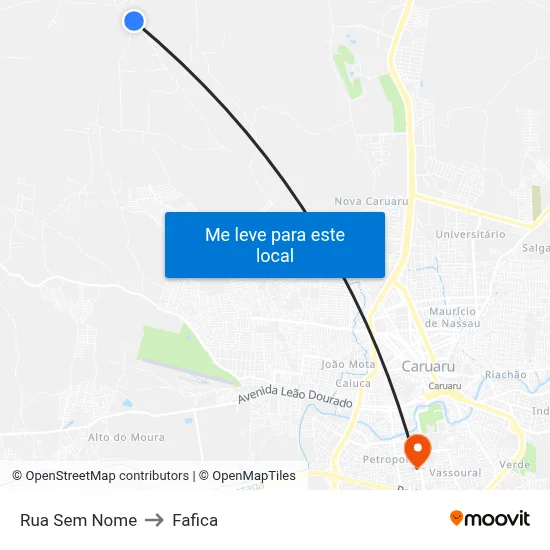 Rua Sem Nome to Fafica map