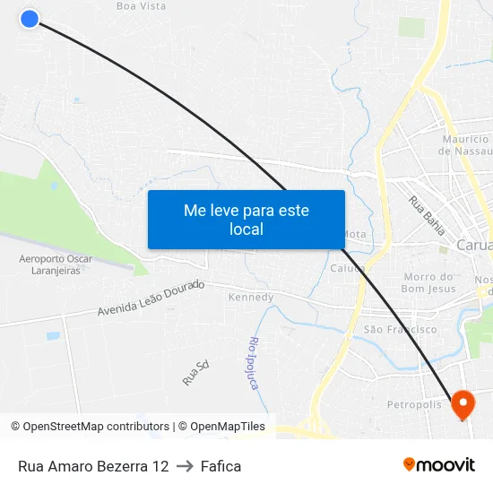 Rua Amaro Bezerra 12 to Fafica map