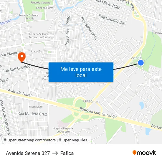 Avenida Serena 327 to Fafica map