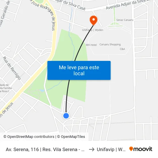 Av. Serena, 116 | Res. Vila Serena - Ala Oeste to Unifavip | Wyden map
