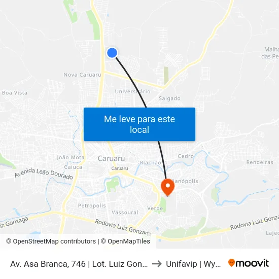 Av. Asa Branca, 746 | Lot. Luiz Gonzaga to Unifavip | Wyden map