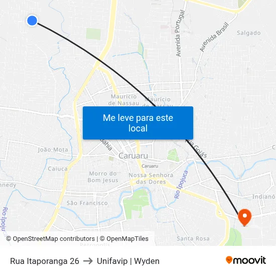 Rua Itaporanga 26 to Unifavip | Wyden map