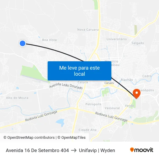 Avenida 16 De Setembro 404 to Unifavip | Wyden map