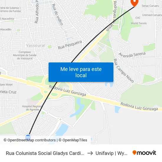 Rua Colunista Social Gladys Cardins 4 to Unifavip | Wyden map