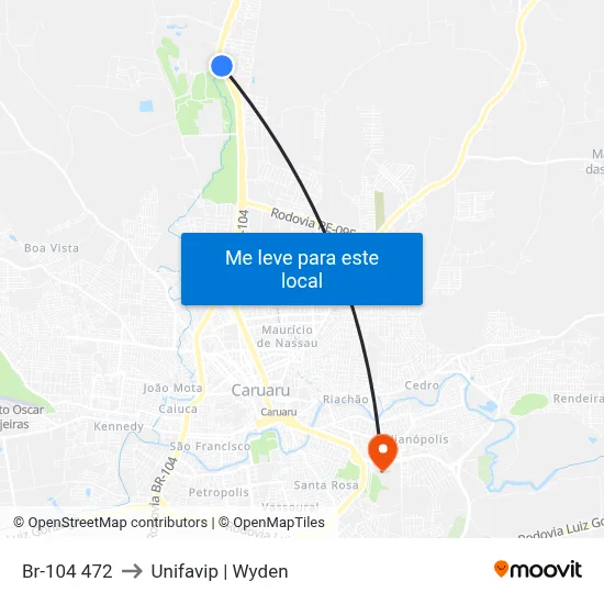 Br-104 472 to Unifavip | Wyden map