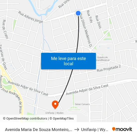 Avenida Maria De Souza Monteiro, 264 to Unifavip | Wyden map